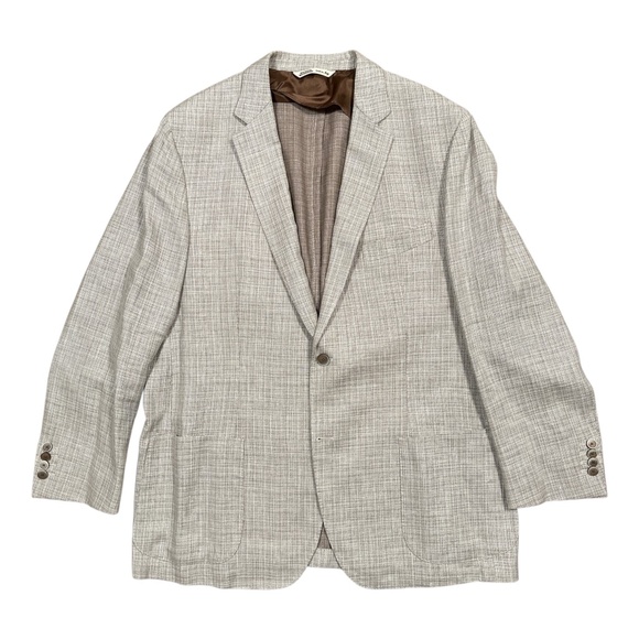 Maurizio Baldassari Brera Wool Linen Brown Tan Unstructured Blazer Mens 48 - Picture 1 of 13